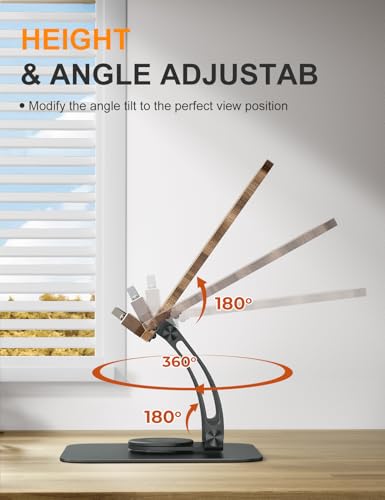 image for Tounee Book Stand for Reading, Adjustable Book Holder with 360° Swive