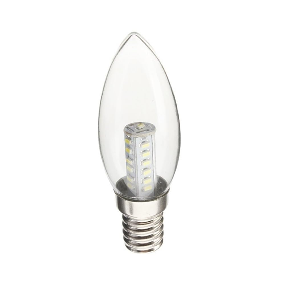 Fengyan Casa Lampadine Confezione da 20, Lampadina a Candela LED AC220V E14 2W Lampadario in Cristallo Lampadina a Punta Copertura in Vetro Trasparente Domestico Lampada(Warm White)