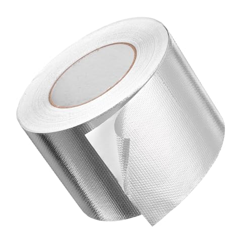 Image of HARFINGTON 5pcs Heat Shield Tape 3.94 inch x 164 Ft Waterproof Sunscreen Sound Insulation High-Temperature Resistance Silver Aluminum Tape Thickness for Automotive Repairs