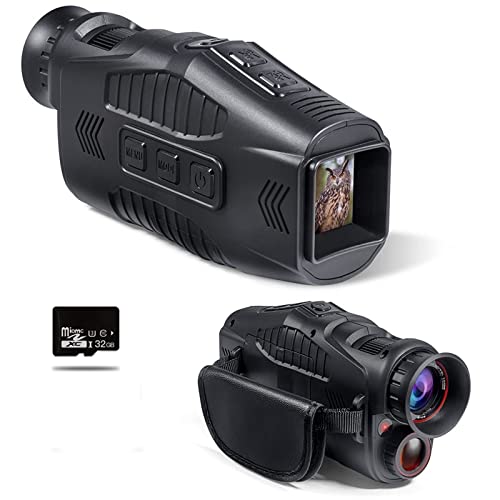 Noktowizor, 1080P HD monokularowy noktowizor akumulator na podczerwień 5x zoom cyfrowy gogle polowanie Camping teleskop nagrywanie na zewnątrz Do Nocnego OgląDania Lub Obserwacji (Color : ADD 32G, S