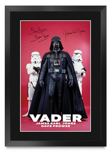 HWC Trading Darth Vader Star Wars Dave Prowse & James Earl Jones Gifts Printed Signed Autograph Picture for Movie Memorabilia Fans - 16" x 12" Framed (ID-006172)
