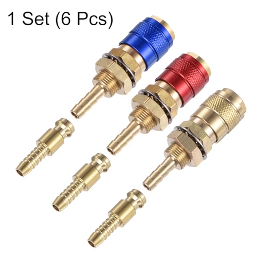 HARFINGTON 6 peças de conector rápido de gás e água para tubo de diâmetro interno de 6 mm com mangue