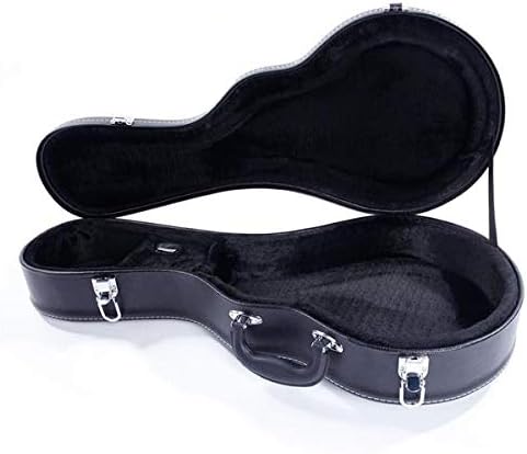 Music Lover F-Style Microgroove Pattern Leather Wood Mandolin Case Black 3-7 Days Delivery