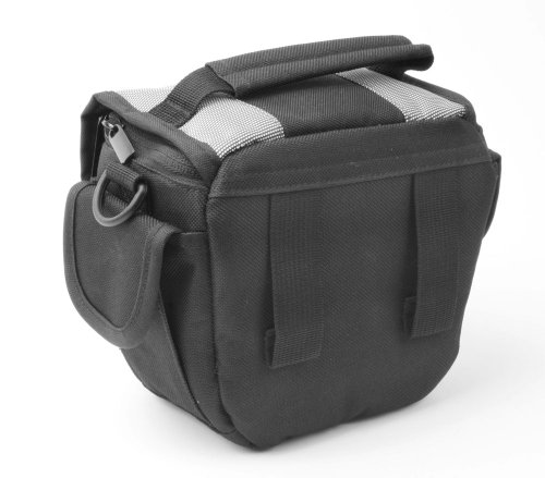 DURAGADGET Durable Pouch with Shoulder Strap - Compatible with Samsung WB1100F | WB2200F | HMX-F90 | Sony Handycam CX190 | Sony Handycam PJ200 Full HD Camcorder - Black | Sony HandyCam XR260