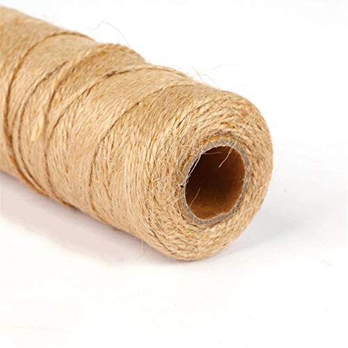 Zkenshan-Natural Jute Twine Hemp Rope Party Wedding Gift Wrapping Cords Thread DIY Scrapbooking Florists Craft Decor, 100m Jute Twine Burlap String, Natural Jute Fiber