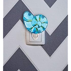 Puzzled Glass Art Night Light, Plug in Decorative Socket Lamp, Manual On & Off Portable Light for Stairway, Bedroom…