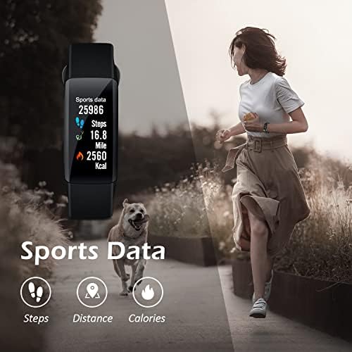 Audar Smart Band for Men & Women KERi - Health watch with Blood Pressure, Heart rate, Oxygen and Sleep monitor, Fitness tracker waterproof, CareMate, Thin - Compatible with Android & Iphone - Black