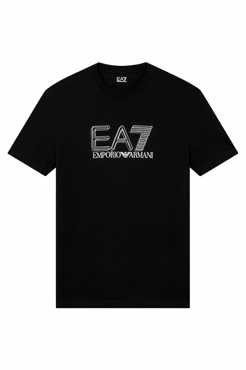 Ea7 Black Visibility Cotton-Jersey Crew-Neck T-Shirt