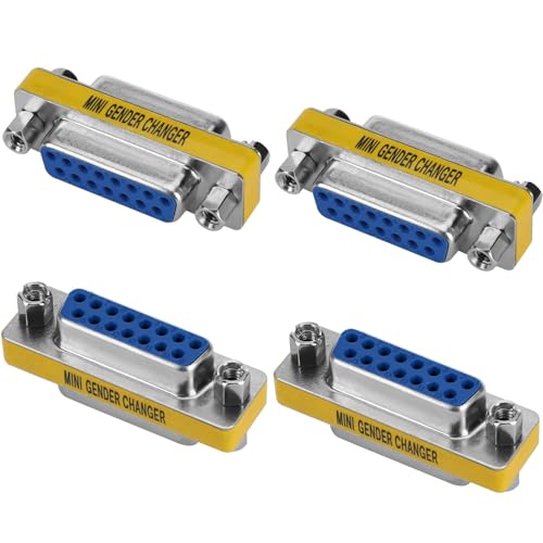 VISSQH 4 Pezzi DB15 Femmina a Femmina Accoppiatore Connettore,15 pin DB15 seriale adattatore per Gender Changer,trasferimento dati e connessione dispositivi