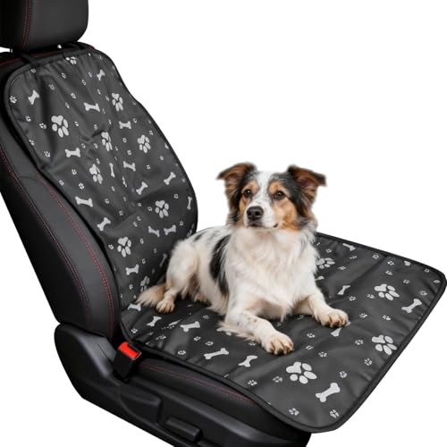 GZRXIOUS Copri Sedile Auto per Cani, Tappetino Impermeabile Antiscivolo con Motivo a Osso, Protezione per Sedile Anteriore Posteriore, Installazione Rapida, Compatibile con Auto SUV e Furgoni
