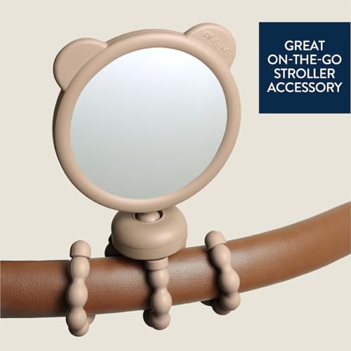 Image of Itzy Ritzy Stroller Accessory - Features 360 Degree Swivel Design, Tilting & Flexible, Easy-Attach Wraparound Legs (Bear) - Stroller Mirror