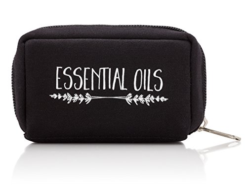 Essential Oil Carrying Case - Fits EIGHT 5ML Bottles - Young Living, Doterra, etc. (Black 