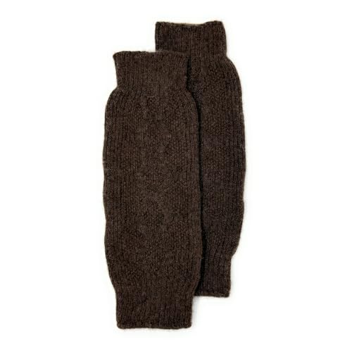 Zayas Chic House Knee Warmers 100% Organic Mongolian Sheep Wool | Soft Breathable Natural Eco-Friendly Cold Weather Accessories Joint Care (Choco brown Medium)