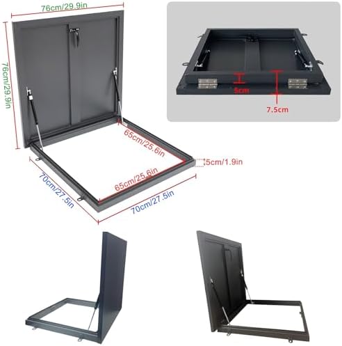 Heavy-Duty Aluminum Roof Access Hatch - Secure Door for Basement Exit & Skylight Cover, Weatherproof, Durable, Easy Access, Ideal for Commercial Use
