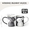 MIAMIO - Kissing Rabbit Mug Set of 2/13.5 oz Coffee Mug for Couples/Ceramic Coffee Cup Set/Gifts for Women/Men for Birthday, Easter or Christmas - Microwave- and Dishwasher Safe