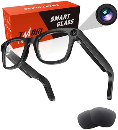 TMORI AI Smart Glasses - 800W HD Camera, 1080P Video, Voice Control, Blue-Tooth/Wi-Fi, 220mAh Fast Charging, Anti-Blue Lights & Polarized Lenses Included for Outdoor Sport,Unisex