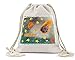 wolga-kreativ Turnbeutel Bio BW Junge Komet Meteor Name Sportbeutel Schule Kindergarten Sportrucksack Stoffbeutel Stofftasche Schuhtasche Gym Bag Turnsack Kita Kinder mit Namen