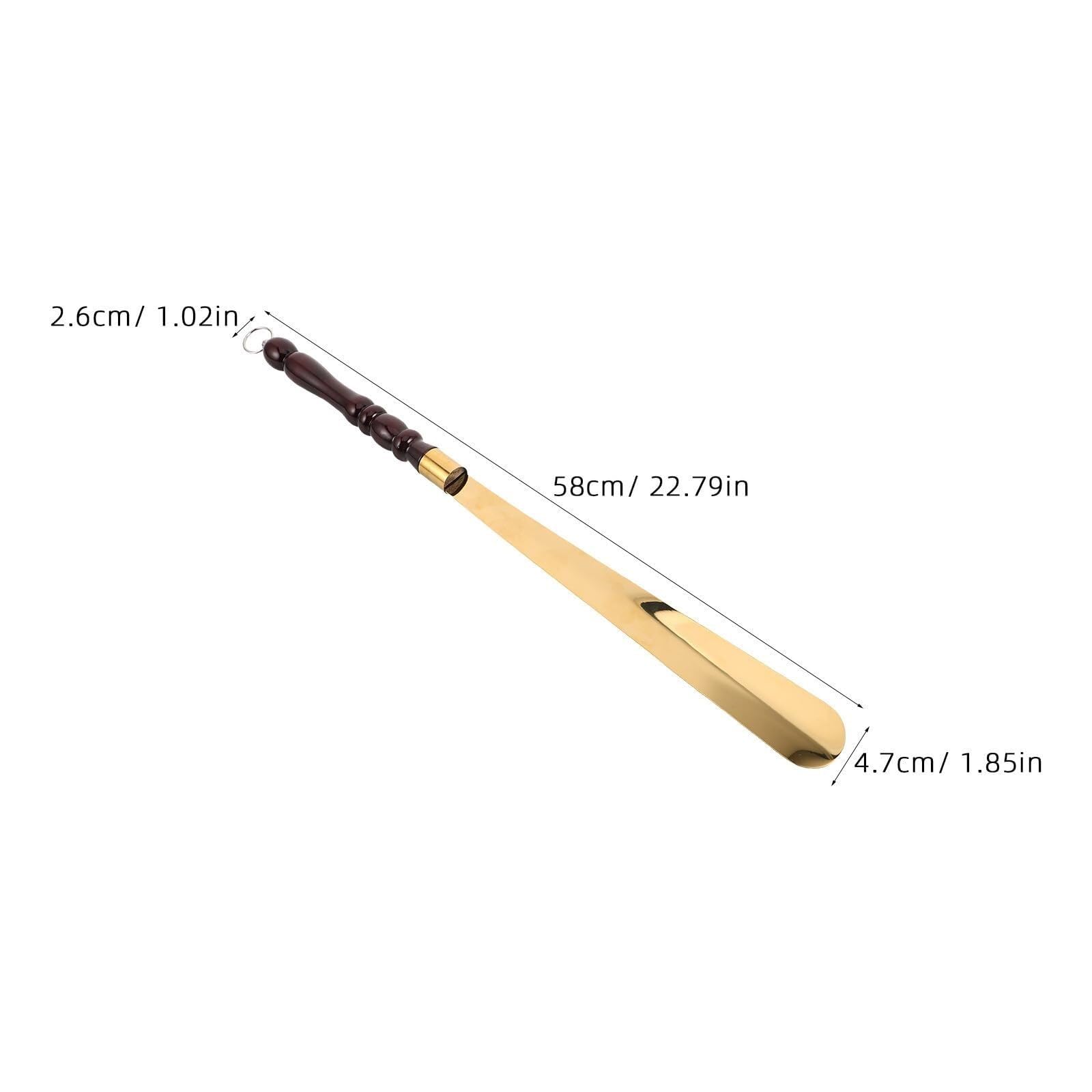 Calzador de Metal 58cm Acero Inoxidable con Mango de Madera para Anzianos y Embarazadas, Ponezapatillas Extra Largo Sin Doblarse Resistente, Calzador para Botas, Zapatillas