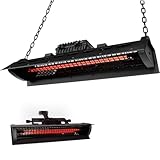 Star Patio Electric Patio Heater with Remote, Outdoor Wall Mounted & Ceiling Heater, Outdoor Heaters, Hanging Patio Heater, Industrial Black, STP2020-A-RMN2025