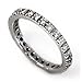 Solid 14k White Gold 0.8 ctw Natural Diamond Full Eternity Wedding Band Ring for Women 2.5 mm - Handmade in USA - April Birthstone (rose-gold, 3.75)