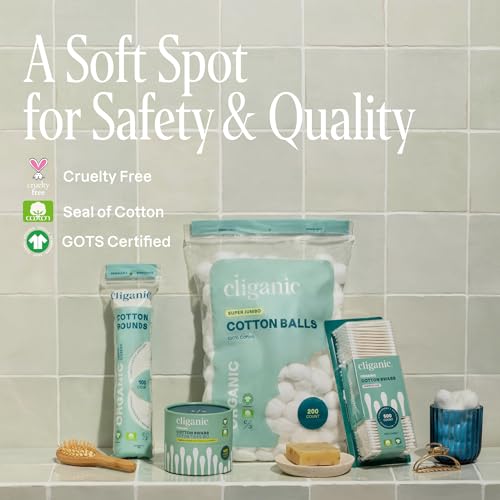 Cliganic Organic Super Jumbo Cotton Balls (100 Count) - Hypoallergenic, Absorbent, Large Size, 100% Pure (Packaging May Vary) - Image 6