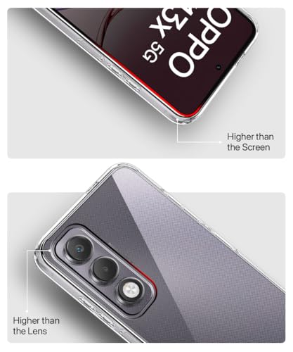 Image of WOW IMAGINE Transparent Back Cover Case for Oppo K13x 5G | Raised Bumps for Full Device & Camera Protection Shockproof TPU Silicone Back Case Mobile Cover - Transparent