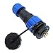 BSQGUEWD 5pcs SP20 Straight Waterproof Connector 2 pin 3/4/5/6/7/8/9/10/12/14Pin IP68 Industrial Cable Connector(7 pin)