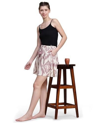 Image of B STORIES Women's Ultra-Soft Printed 100% Viscose Culotte Shorts | Soft Casual High Waist Lounge Shorts | Girls Ladies Stylish Quirky Casual Summer Beach Bottoms (S-XXL)