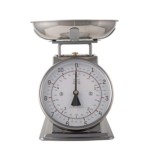 Taylor Precision Products Taylor Stainless Steel Analog Kitchen Scale, 11 Lb. Capacity, Silver