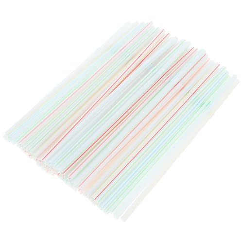 Luxshiny 100 pcs Pitillos desechables flexibles de plástico colorido miniatura 1