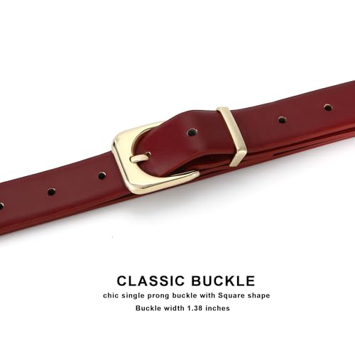Earnda Belts for Women Faux Leather Waist Belt with Gold/Silver Buckle Casual Jeans Pants Dresses3