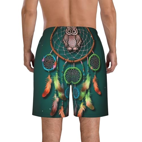 Men's Swim Trunks Colorful Owl Dream Catcher Quick Dry Board Shorts Mens Bathing Suit Beach Swimwear with Pockets3