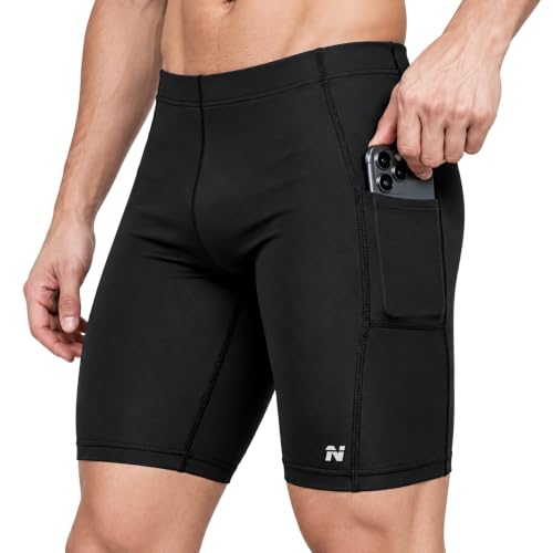 Image of NINQ Mens 2 Pack Polyester Yoga Short Men Summer Running Gym Sports Shorts with Pockets Shorts for Men (in, Alpha, 2XL, Regular, BLACK2)