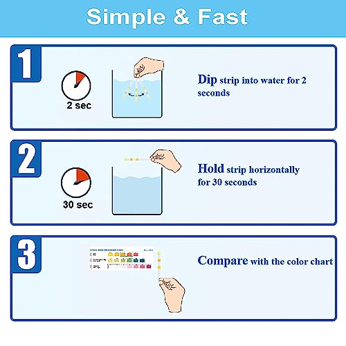 WEBEST 7 in 1 Pool Test Strips - Professional Spa Test Strips for Hot Tub, Pool Test Kit with PH, Total Alkalinity, Hardness, Nitrite, Bromine, Free Chlorine, Total Chlorine Test Kit- 100 Count