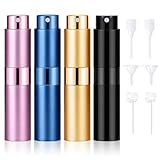 QMOEH 4PCS 8ML Refillable Perfume Atomizer Travel, Portable Mini Pocket Perfume Atomizer Bottle Spray for Women Mens Small Mister Spray Bottle for Travel Accessories