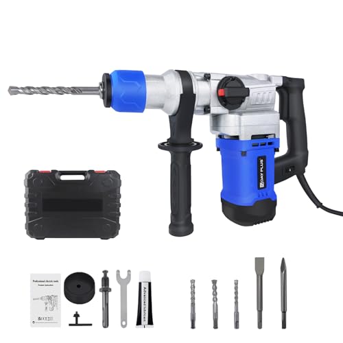 Image of SDS Hammer Drill 230V 1800W Corded Rotary Electric Hammer Drill, Impact Drill Kit Rotary Action with 3 Drilling Functions Chisel & Hammer, Built in Anti Vibration, 2.2m Cable & Plug