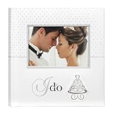 Malden International Designs I Do Wedding Collection 2-Up with Memo Space Photo Album, 160-4x6, White