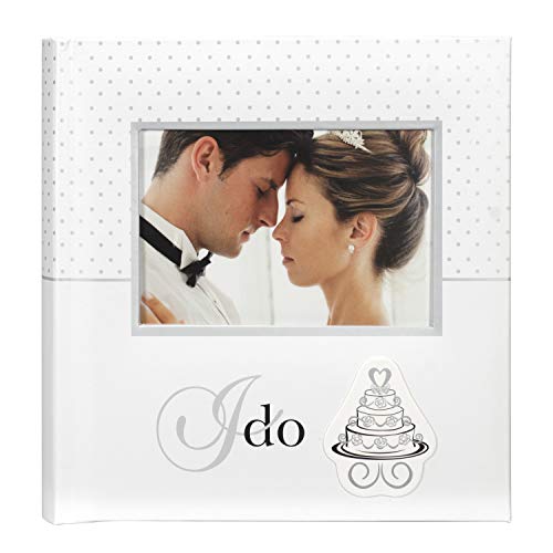 Malden International Designs I Do Wedding Collection 2-Up With Memo Space Photo Album, 160-4X6, White #TOP19