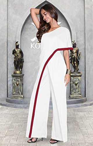 Image of KOH KOH Womens 2026 One Off Shoulder Asymmetric Long Pant Jumpsuit Romper
