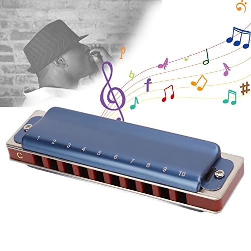 Harmonica 10 Trous, Ton précis Harmonica Orgue à Bouche Fuller Sound Prévention du vieillissement étanche pour Les Cadeaux(Bleu) - Les Beatles, Paul McCartney, John Lennon, RIngo Starr, George Harrison Harmonica 10 Trous, Ton précis Harmonica Orgue à Bouche Fuller Sound Prévention du vieillissement étanche pour Les Cadeaux(Bleu) – Image 3