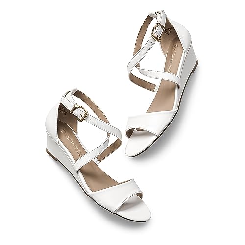 Image of DREAM PAIRS Women's Low Wedge Sandals Ankle Strap Heel Sandal Open Toe Wide Dress Summer Shoes
