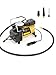 Portable Mini Air Compressor Pump: 12V Electric Car Tire Inflator with Pressure Gauge - Small Compressor Tanks with 3 Foot Hose & 3 Universal Nozzle Adapters for Automobiles, Bike Tires & Inflatables