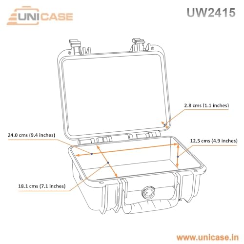 Image of UNICASE Heavy Duty Waterproof Protective Hard Shell Plastic Pelican case for Drones, Cameras & Accessories and Electronic Equipments Carry Case Empty (UW2415)