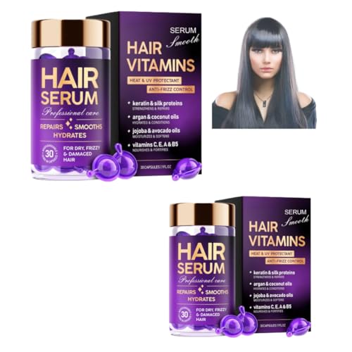 Cápsulas de Suero de Vitaminas para el Cabello, Suero de Tratamiento Capilar, Hidratante Antifrizz, Cuidado Profundo, Sin Enjuague, Deja el Cabello Suave y Brillante para Cabello con Frizz
