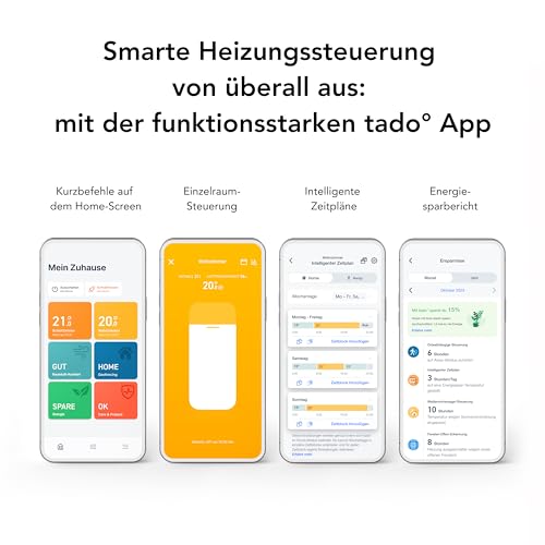 tado° Smartes Heizkörperthermostat X, Heizungssteuerung per App und Smart Speaker (Alexa, Siri,...