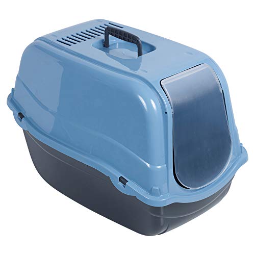 Dogi Click and Secure Pet Cat Litter Tray Toilet Box, Blue
