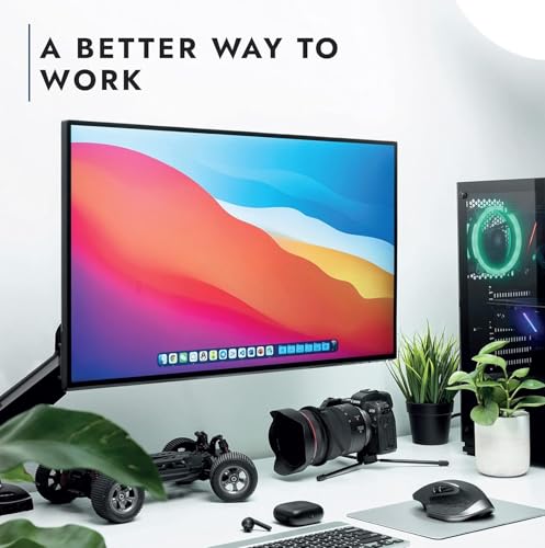 Invision Single Monitor Arm Desk Mount for 19 to 32 Inch Screens - VESA 75 & 100mm Stand Clamp - Tool Free Height Adjustment with Tilt Swivel Rotate - Increased Load Capacity from 2-9kg (MX200) - 3