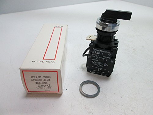 CUTLER HAMMER E22-VG1RR SELECTOR Switch 3POSITION Maint W 2 NO 2 NC CONTAC