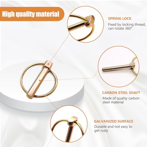 Image of mankk 50PCS Heavy Duty Lynch Pin Assortment Kit Tractor Pins Linch Pins Ring Clips PTO Pin for Farm Tractors Trailers Trucks Lawn Mowers