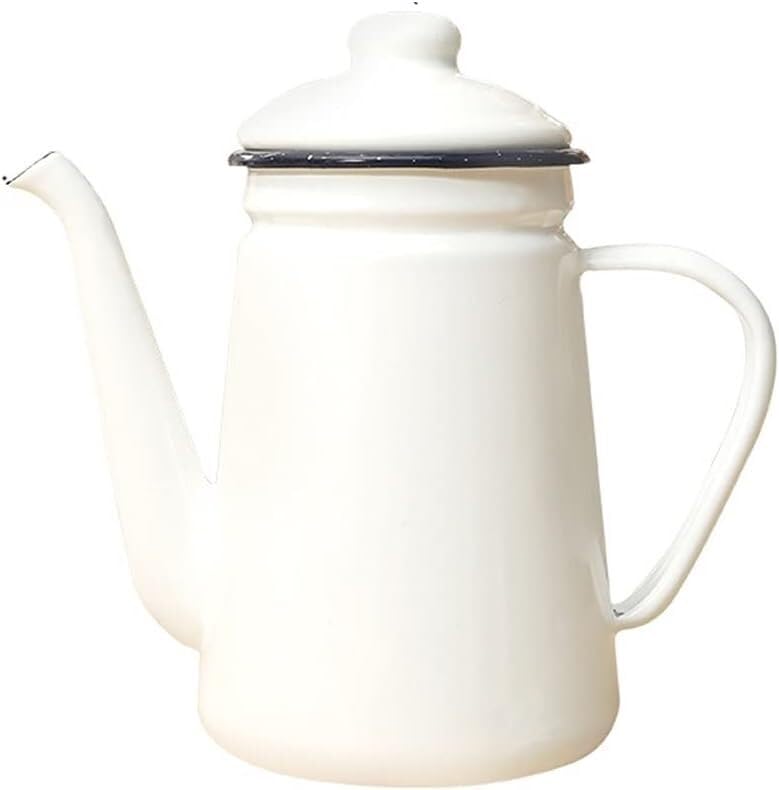 Hervidor de té esmaltado, Exquisita tetera esmaltada, cafetera de 0,9 L, tetera for la familia, lata de bebida con tapa y asa